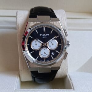 Tissot PRX Chronograph Black Leather Panda Dial