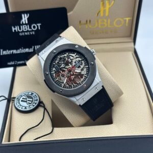 Hublot Big Bang Skeleton Silver Case & Black Bezel Contrast