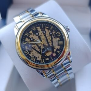Rolex Skeleton Design Gold & Silver