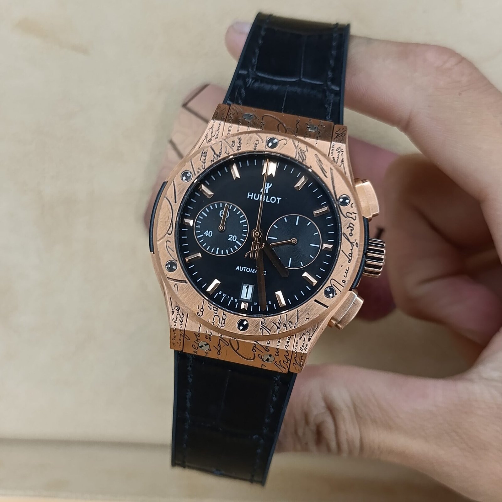 Hublot Classic Fusion Chronograph Berluti / Engraved Rose Gold Edition