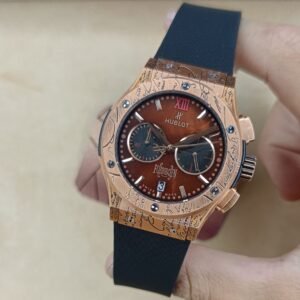 Hublot Classic Fusion Chronograph Engraved Rose Gold & Brown Berluti Editio